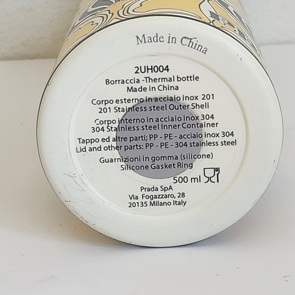LIMITED Prada 500 ml stainless steel travel bottle w/lid - Picture 8 of 16